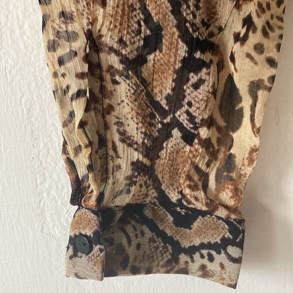 ba&sh Rackel Ruched Snake-Print Georgette Mini Dress XS - Picture 13 of 16